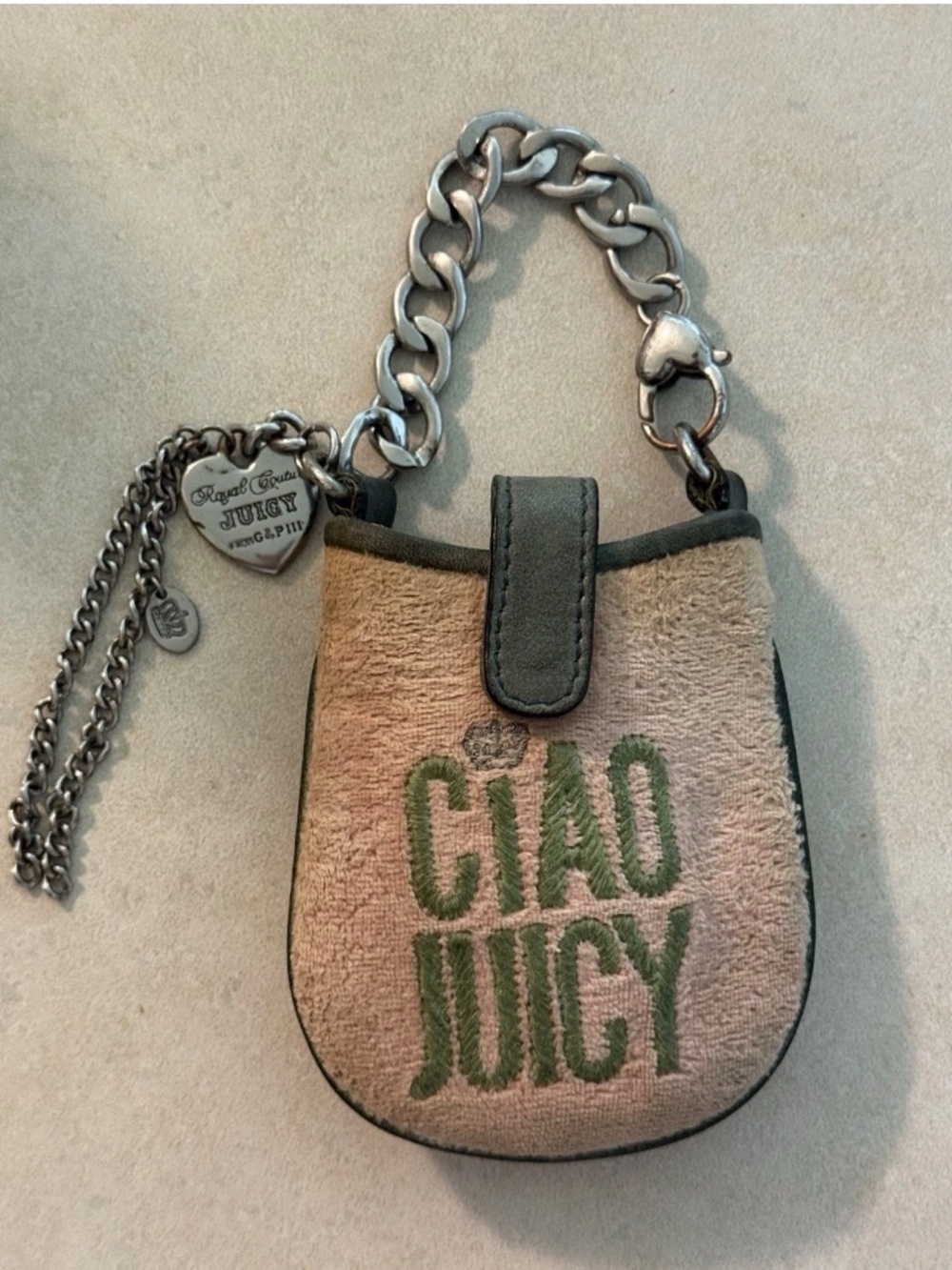 Share Juicy Couture Velour Y2K Purse Charm Or Key Chain Pouch - Good Used Cond.